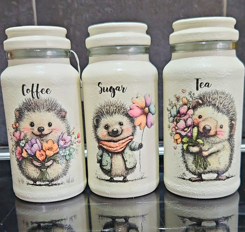 Handmade 3pc coffee - tea, sugar