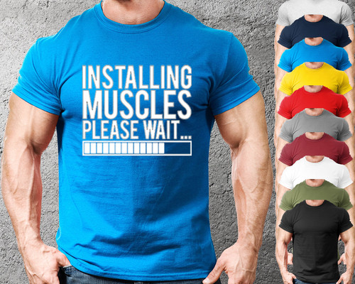 Installing muscles gym shirt - muscles, t-shirt