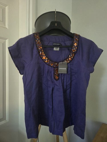 Antik batik purple - purple, linen
