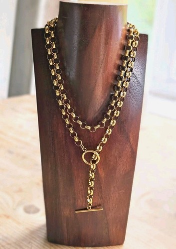 Gold lariat drop - y-drop, bar