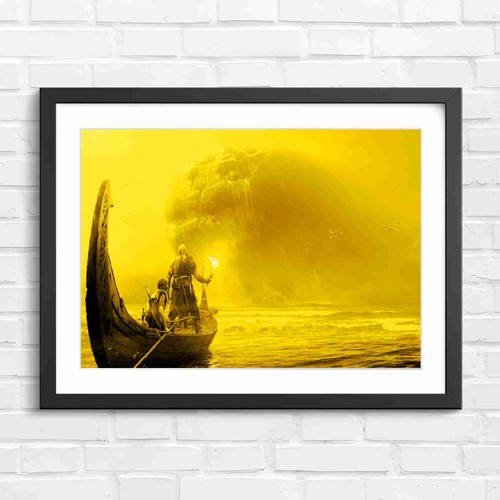 Fantasy viking warrior boat - viking,