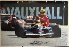 Ayrton Senna / Nigel Mansell Iconic "Taxi for Senna" Signed Print Signing photo