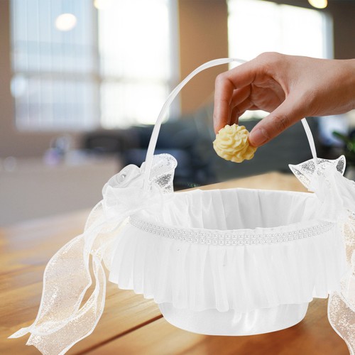 Flower basket lace with handle - flower,