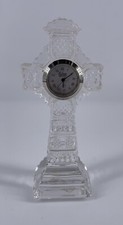 Galway Irish Crystal Celtic Cross w/Clock 6” Tall Not Tested No Battery Ireland
