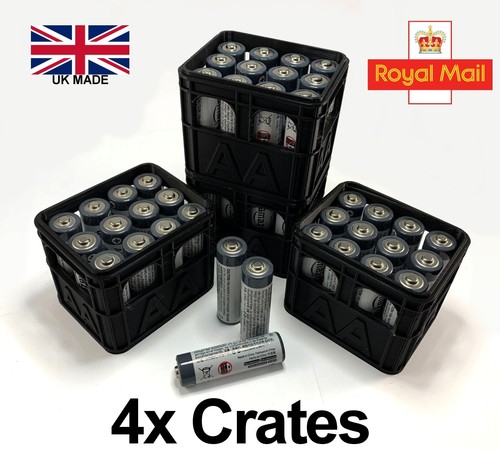 Stackable battery crates - 4x,