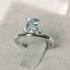 2ct Simulated Pear Blue