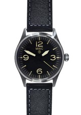 MWC Classic 40mm Stainless Steel Aviator Watch Leather Hybrid Movement 100m