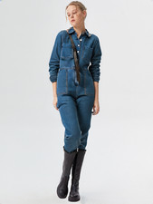 Jumpsuit Denim Marks & Spencer Size 14 Women’s  Long Sleeve Utility Boiler suit