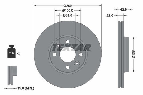 Textar 92119203 front brake - 2x,