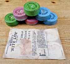 6 Vintage White's Nite Lite Paraffin Lamps in a Tin & Leaflet Wick