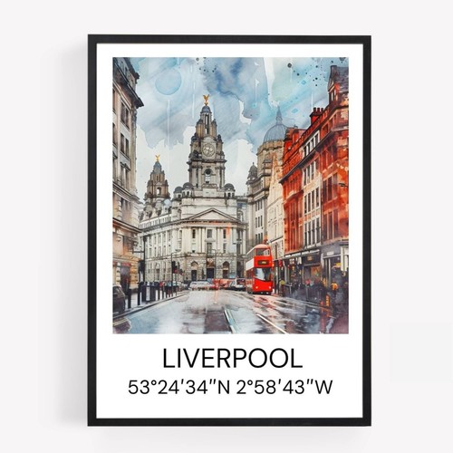 Liverpool city map - city, print