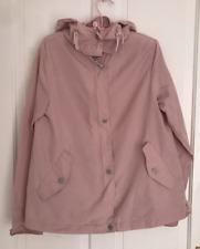 Zara Jacket Women's Pink Hooded Frill Rain Coat With Pockets Zip Size S