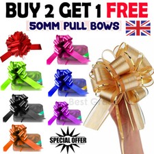 LARGE 50mm PREMIUM GIFT PULL BOW WEDDING CAR BIRTHDAY FLOWER HAMPER BOWS UK