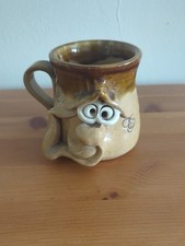 Vintage Pretty Ugly Pottery Coffee Mug Tea Cup 3D Face Glazed Stoneware Novelty