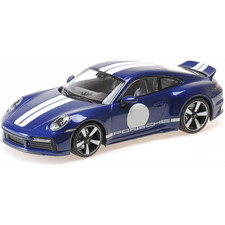 Minichamps 1:18 Porsche 911 (992) Sport Classic 2022 Blue Metallic w/Stripe