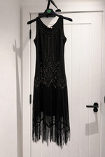 Black Sequin fringe dress