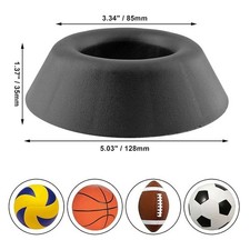 UK Black Plastic Ball Holder Display Stand - Basketball Football Soccer Rugby