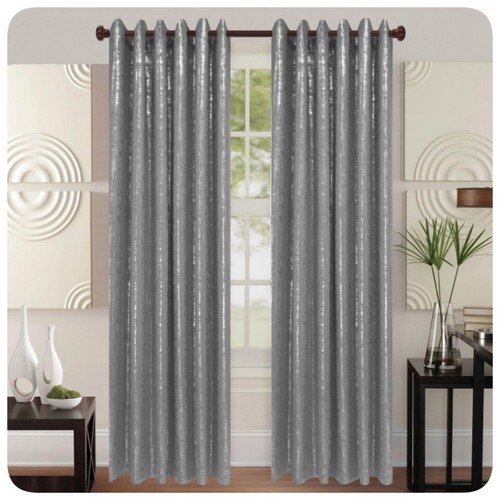 Grey eyelet curtains thermal - grey,