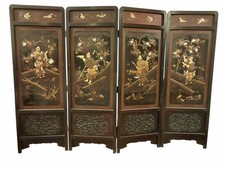 ANTIQUE 85¨ X 65¨ FINEST JAPANESE MEIJI SHIBAYAMA 4 PANEL ROOM DIVIDER SCREEN