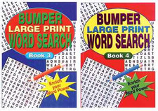 2 x BUMPER LARGE PRINT WORD SEARCH PUZZLE BOOK PAD A4 ADULT WORDSEARCH