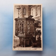 Ilfracombe Postcard 1922 Real Photo Devon St Peter's Church Pulpit