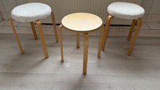Four legged vintage retro wooden stool original FROSTA stool Ikea Sti Alvar Aalto