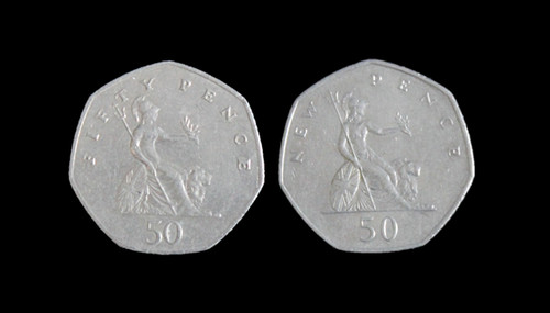 Large old style britannia - large, 50p