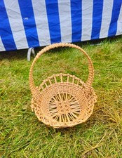 Handwoven Oval Basket with Decorative Weave | Rustic Willow Storage Tray