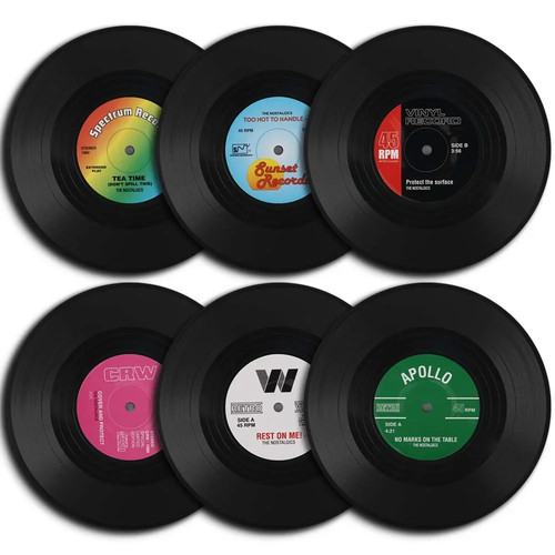 6pcs set colorful retro vinyl - colorful,