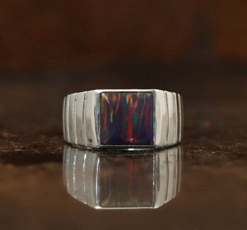 Red opal 925 sterling silver - red,