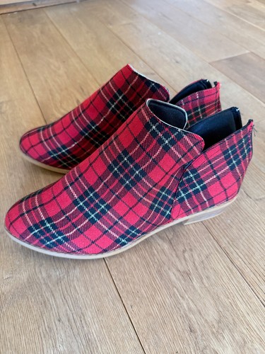 Women red tartan plaid - women's,