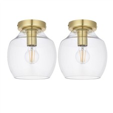 Set of 2 Satin Brass Flush