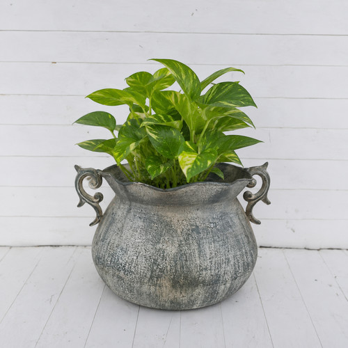 Metal sack shaped plant - metal, pot