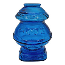 Vintage Wheaton Blue Pot Belly Stove Coin Bank Bottle Rare
