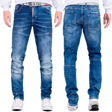 Cipo & Baxx Slim-Fit Men's Jeans 5-Pocket Zip Details Optimal Fit Bluejeans Cool