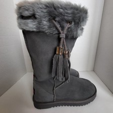 Ukala Womens Grey Suede Merino