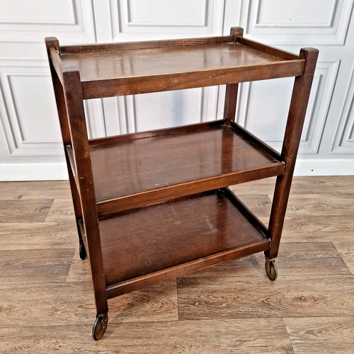 Vintage wooden tea trolley - wooden,