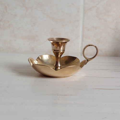 Vintage brass chamberstick - vintage,