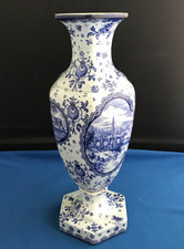 Antique Blue & White Royal Bonn Franz Anton Mehlem for Lyonnais Vase (c.1890s)