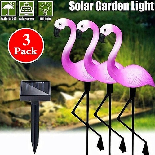 3pcs led solar flamingo lights - 3pcs,