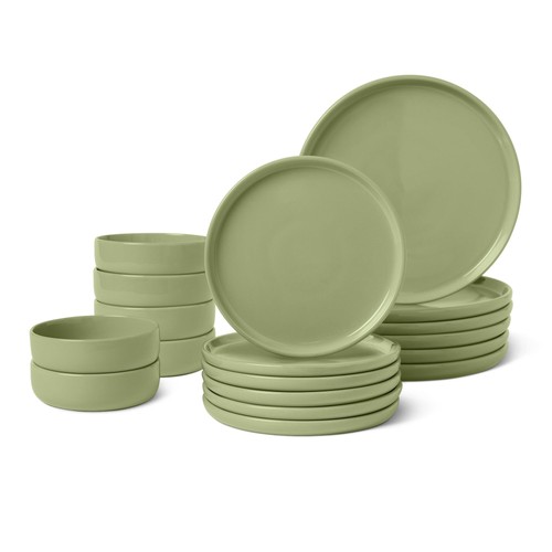 Glazed stoneware dinner set - stoneware,