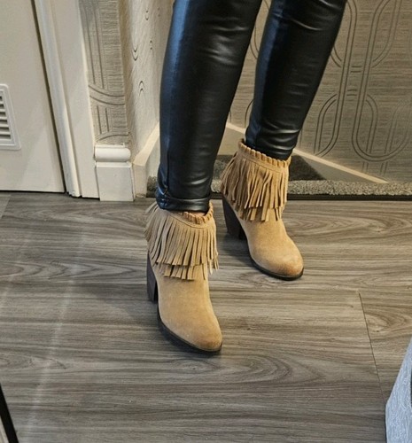 Real suede fringe booties - fringe,