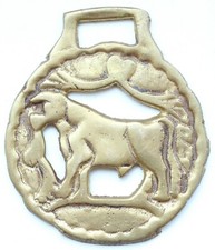 Vintage Brass Bronze Horse Saddle Harness Medallion Ornament ''BULL''