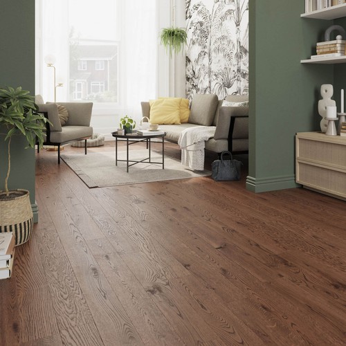 Rustic brown oak flooring - brown,