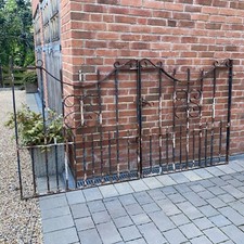 Antique Large Victorian Wrought Double Iron Gates Driveway Cottage  Period House