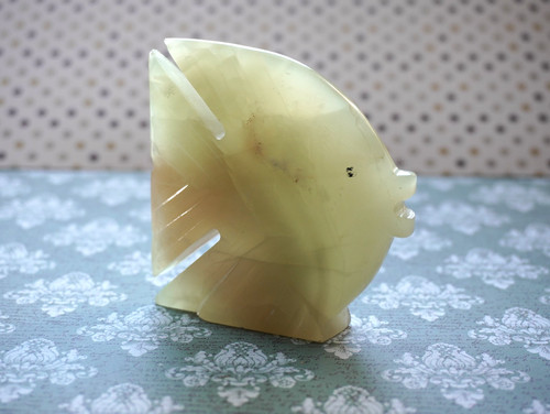 Hand carved onyx angel fish - onyx,