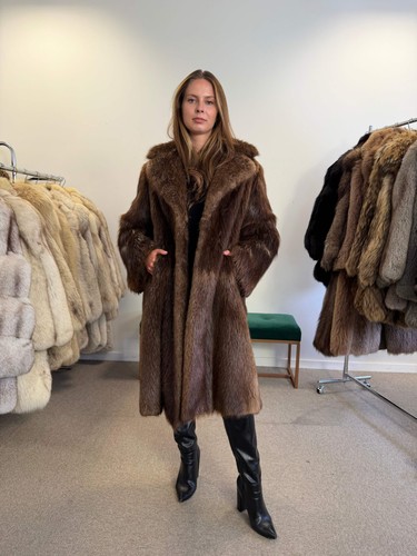 Beaver fur coat thick - fur,