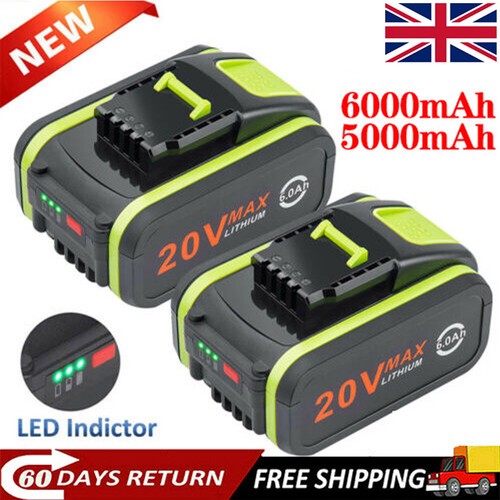 0ah for worx 20v ion - 6.0ah,