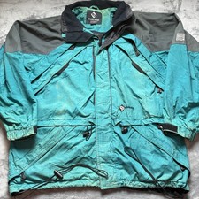 Vintage Inside Edge Ski Jacket Mens Large Blue Black Snow Performance Outerwear