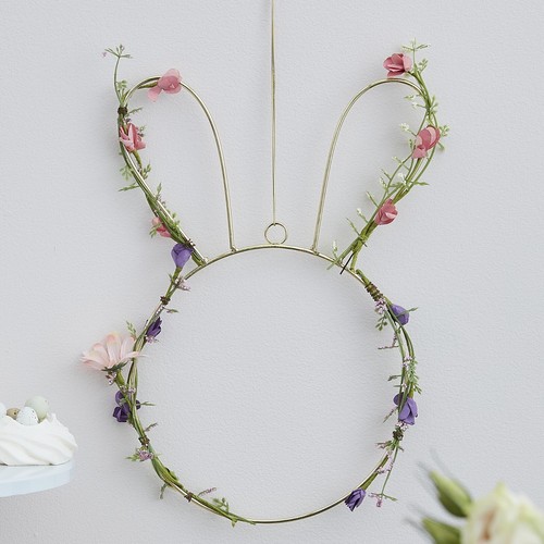 Easter bunny shaped wreath - bunny,